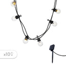 Solar light garland 10 transparent warm white LED globes PARTY CLEAR SOLAR 5.90m 8 modes - REDDECO.com