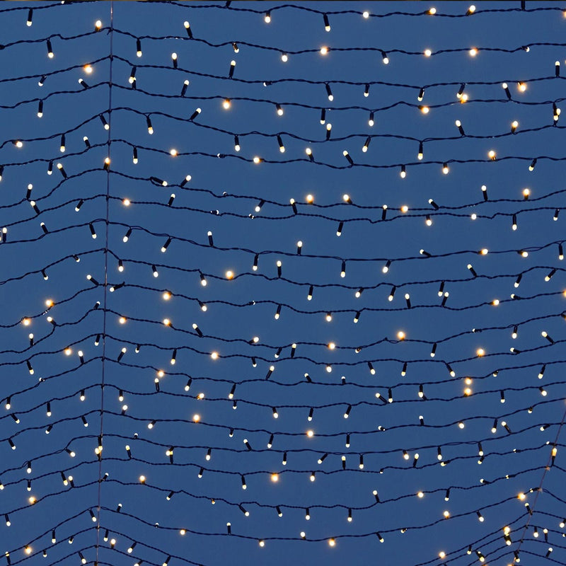 Guirlande lumineuse solaire décoration extérieur 200 LED blanc chaud YOGY SOLAR WARM 16.30m 8 modes - REDDECO.com