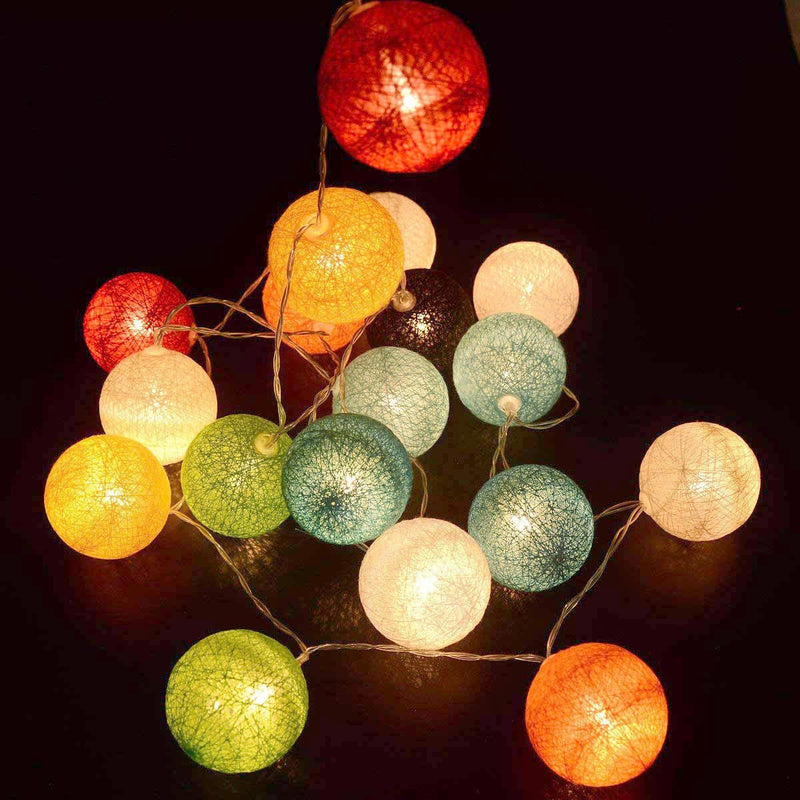 Guirnalda de luces solares bolas de algodón 10 bombillas LED blanco cálido MIMY COLORS SOLAR 3,80m - REDDECO.com