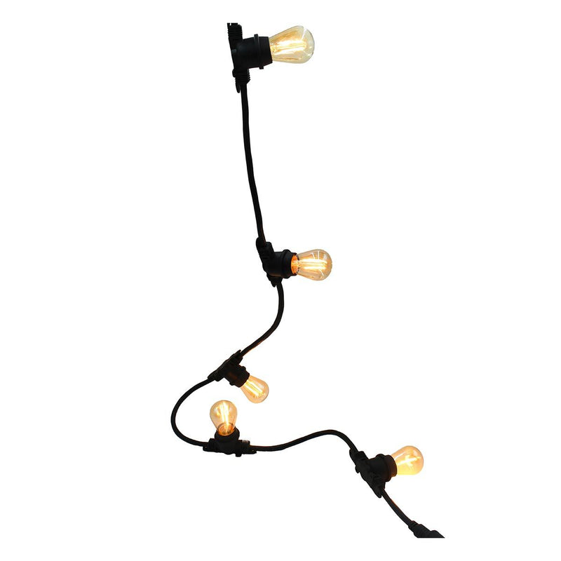 Guirnalda de luz exterior conectable 10 bombillas de filamento vintage casquillo E27 blanco cálido LED LINK ME LIGHT 5m - REDDECO.com