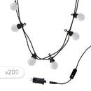Guirlande lumineuse extérieur connectable 20 globes guinguette LED blanc chaud PARTY MILKY 9.60m 8 modes - REDDECO.com