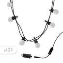 Guirlande lumineuse extérieur connectable 10 globes guinguette LED blanc chaud PARTY MILKY 6.50m 8 modes - REDDECO.com