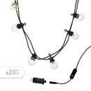 Guirnalda luminosa 20 bombillas LED transparente blanco cálido PARTY CLEAR 20 L8,70m - REDDECO.com