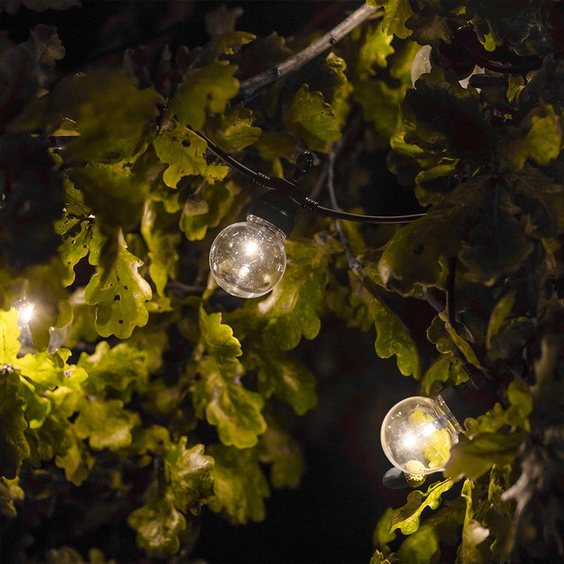 Guirnalda luminosa 20 bombillas LED transparente blanco cálido PARTY CLEAR 20 L8,70m - REDDECO.com