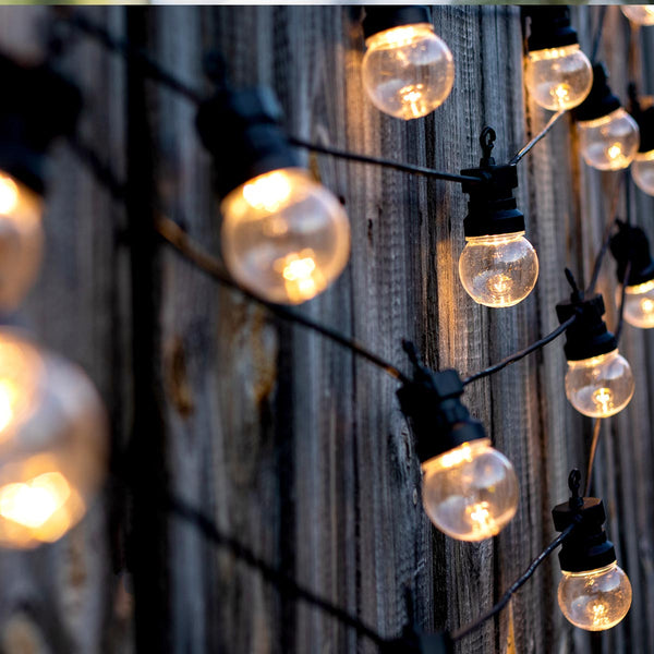 Warm white LED string lights 20 transparent bulbs PARTY CLEAR 20 L8.70m - REDDECO.com