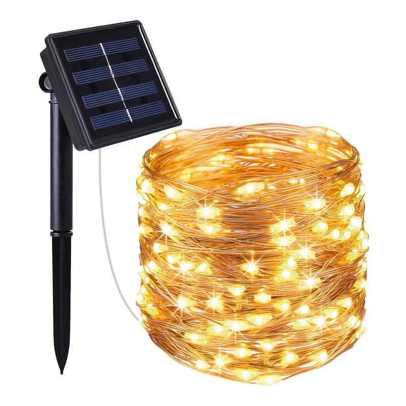 Guirnalda de luces solares cobre 400 micro LED blanco cálido SKINNY SOLAR 41,90m 8 modos - REDDECO.com
