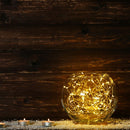 Guirnalda de luz solar cobre 100 micro LED blanco cálido SKINNY SOLAR 11,90m 8 modos - REDDECO.com