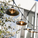 Guirnalda de luz exterior con tulipa de acero estilo industrial 10 bombillas de filamento casquillo E27 LED blanco cálido BOWL GALVA LIGHT 6m - REDDECO.com