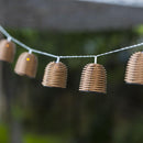 FORMENTERA solar light garland 10 poly rattan lampshades warm white LED 3.80m - REDDECO.com