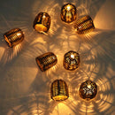 FORMENTERA solar light garland 10 poly rattan lampshades warm white LED 3.80m - REDDECO.com