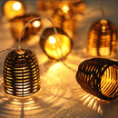 FORMENTERA solar light garland 10 poly rattan lampshades warm white LED 3.80m - REDDECO.com