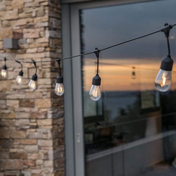 Guirnalda de luz solar 10 bombillas vintage de filamento LED blanco cálido MAFY SOLAR 6,50m - REDDECO.com