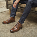 Desert Boots L'Homme Difficile Cuir Cognac Patiné