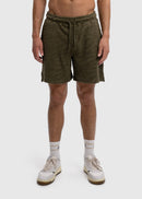 Terry Jacquard Shorts - Olive Green