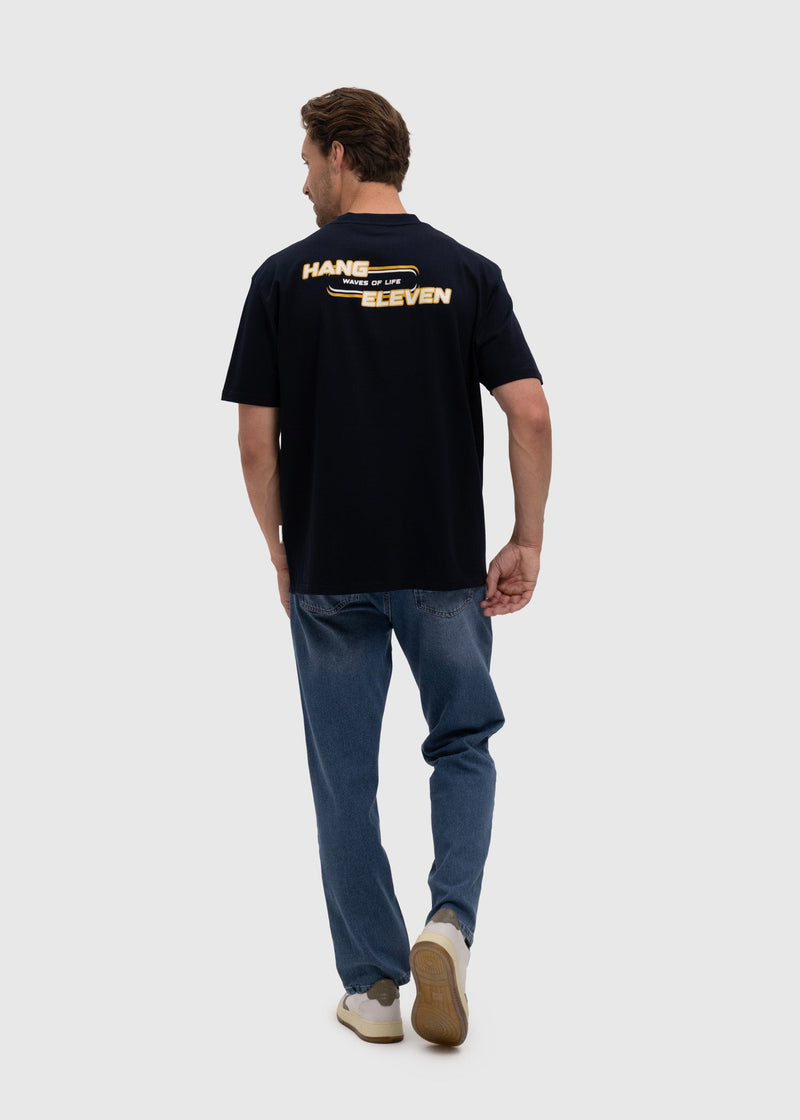 T-Shirt Waves Of Life - Navy Blue
