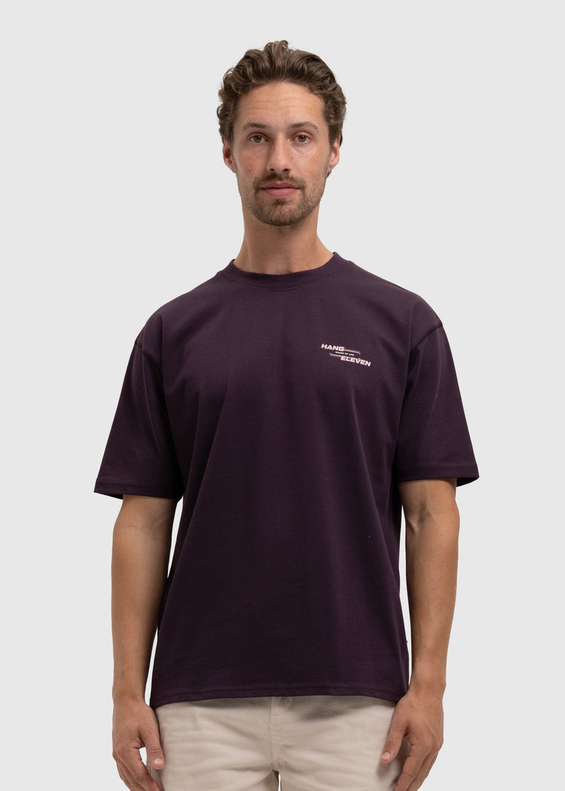 T-Shirt Washed Waves Of Life - Purple