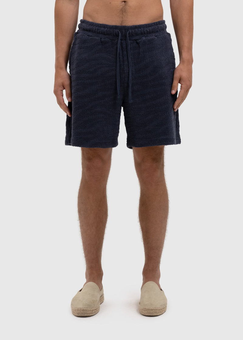Terry Jacquard Shorts - Navy Blue
