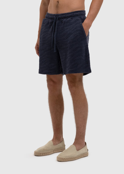 Short Terry Jacquard - Navy Blue
