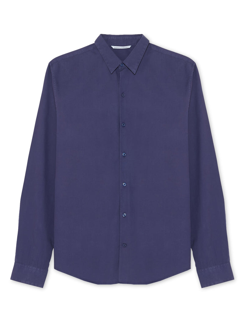 Maison Standards - Maison Standars - Chemise John Popeline Pat - Bleu - Homme