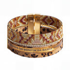 Joya Pulsera Manguito Leopard - Marrón