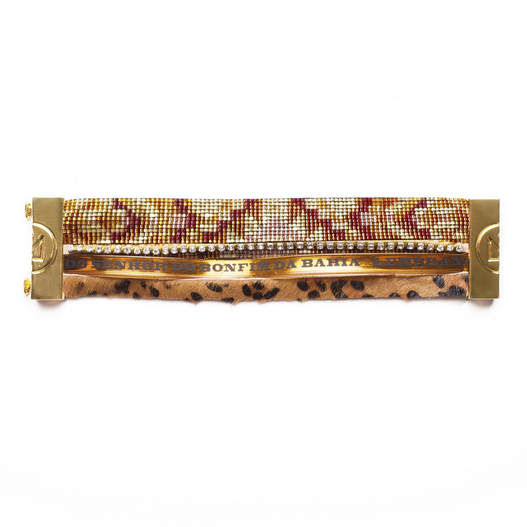 Joya Pulsera Manguito Leopard - Marrón