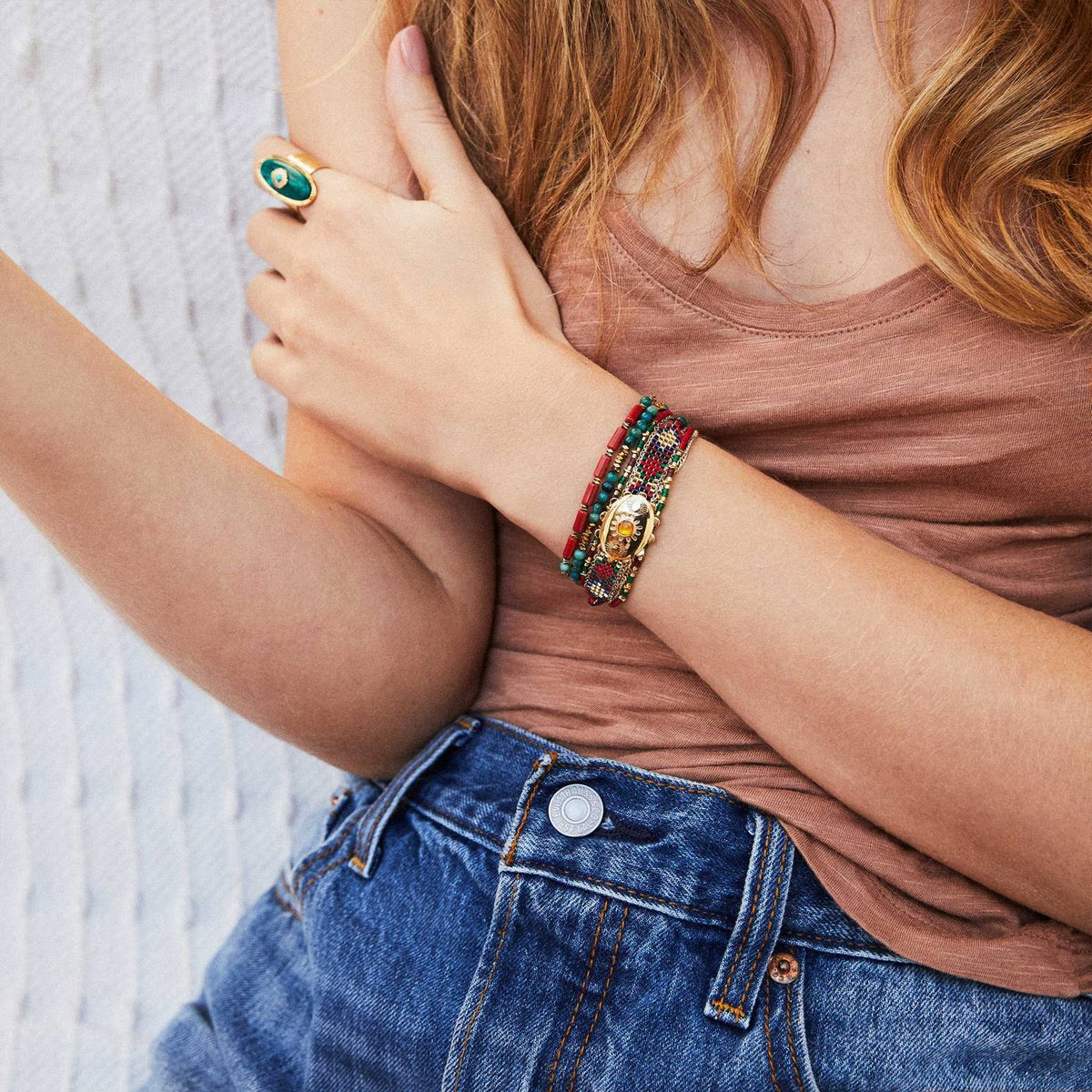 Joyas Brazalete Eldorado - Terracota - Rojo