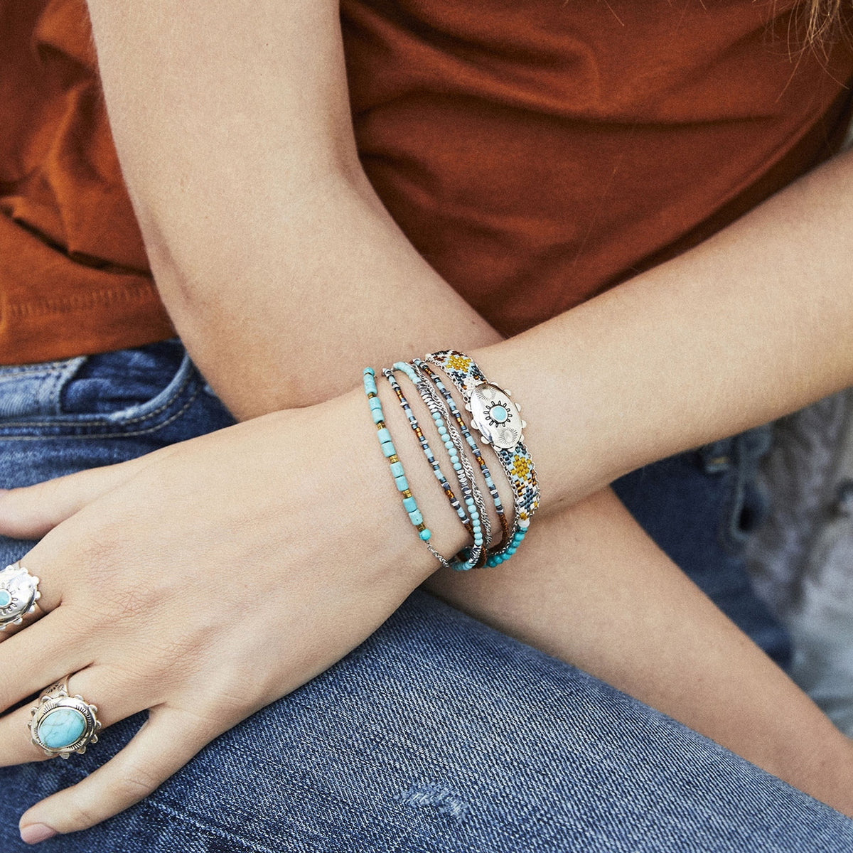 Bijoux Manchette Eldorado - Turquoise