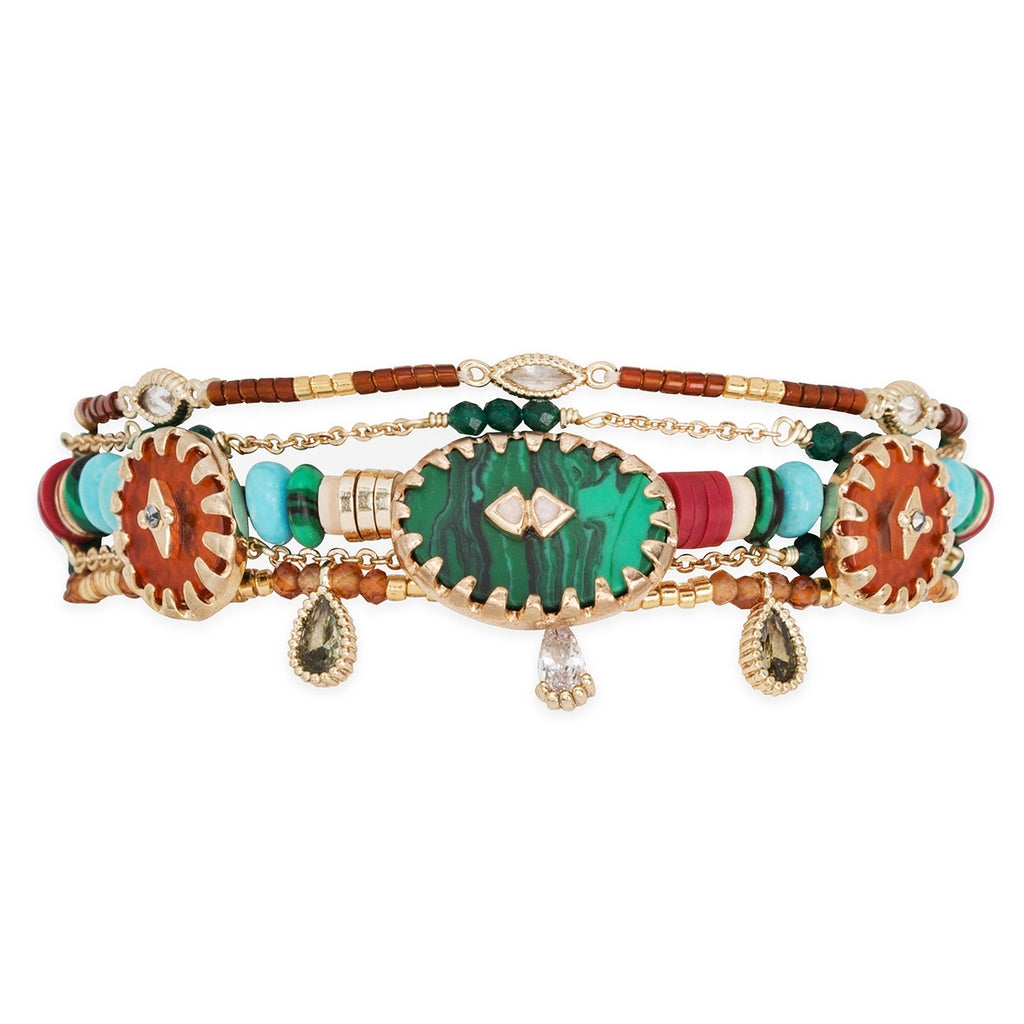 Manschettarmband Sherpa - Smaragd