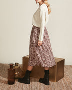 Ariel Elasticated Skirt - Burgundy