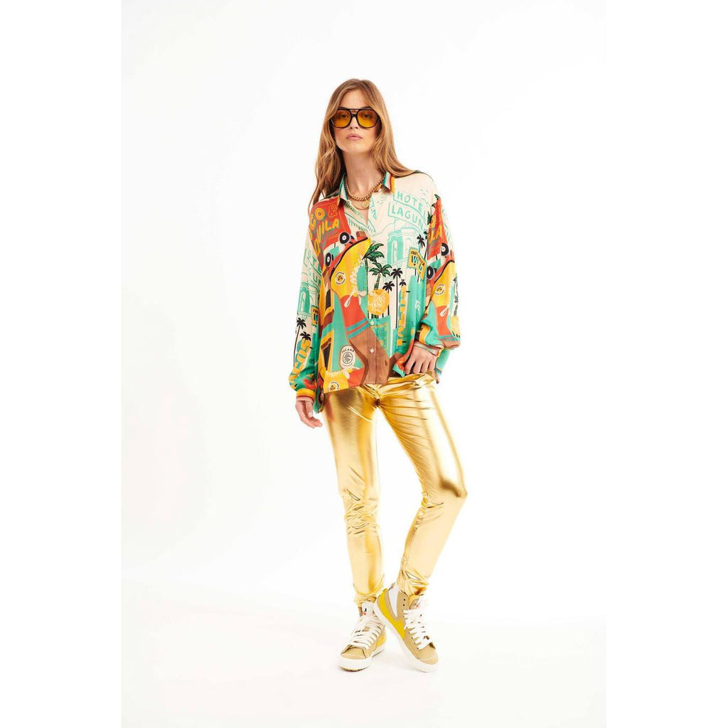 Broeken Legging Flashdance - Goud