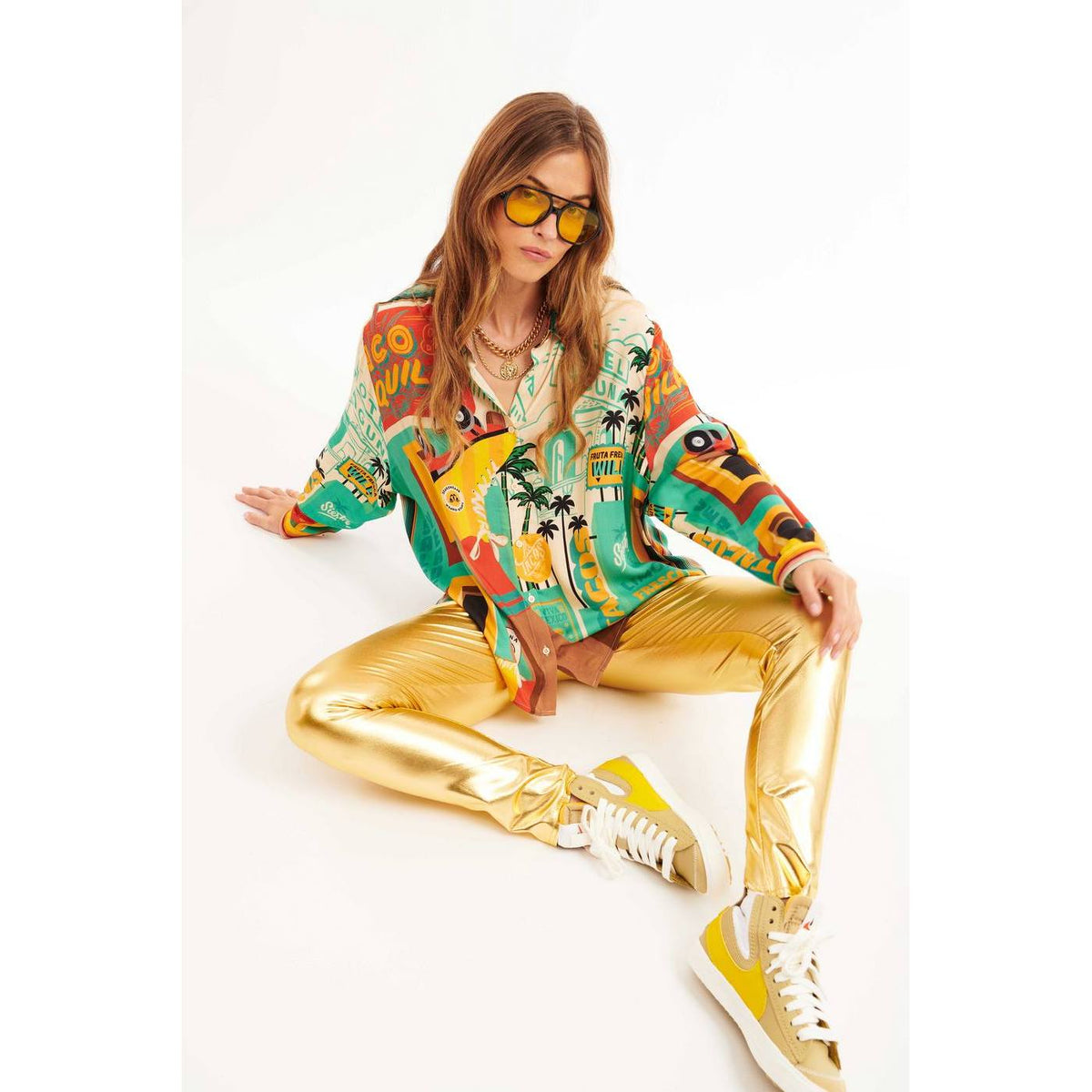 Broeken Legging Flashdance - Goud