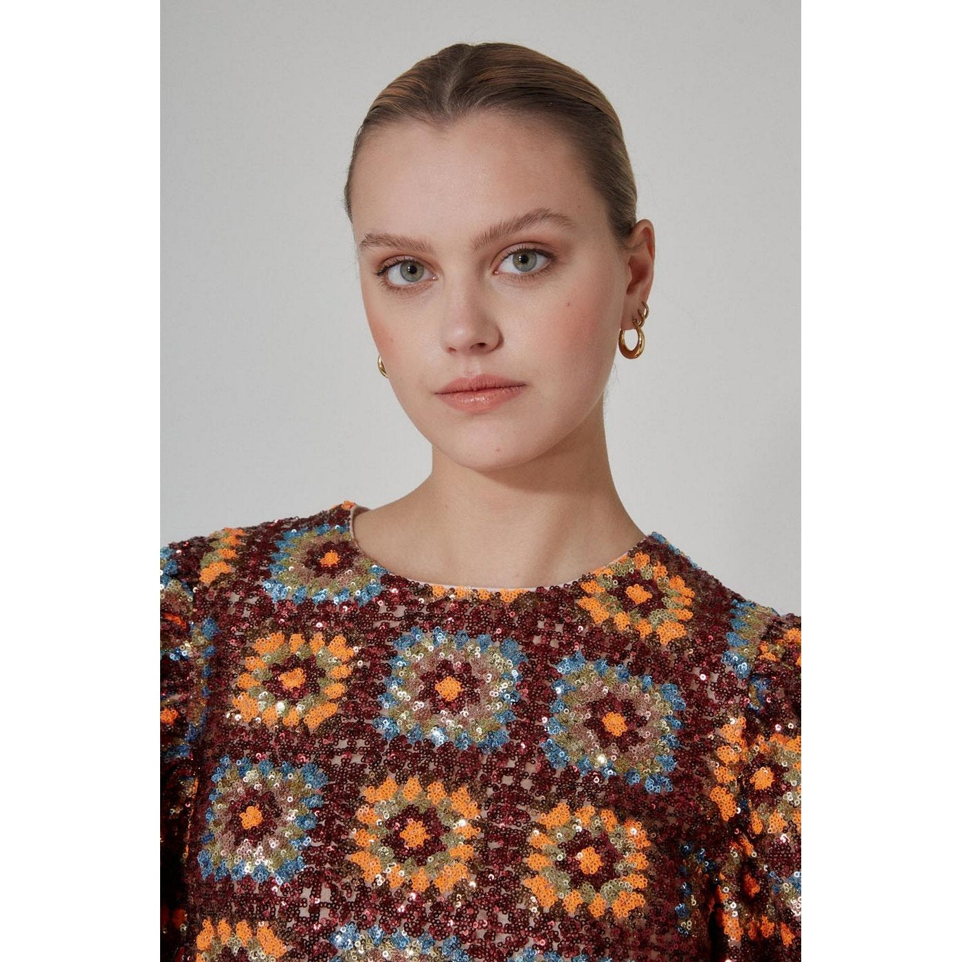 Robe Crochet Paillette - Choco