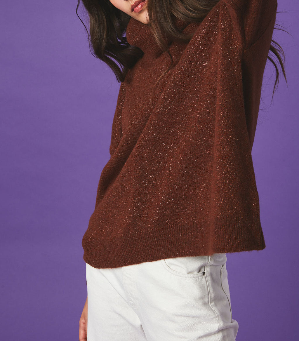 Jersey Cuello Alto Constance - Coñac