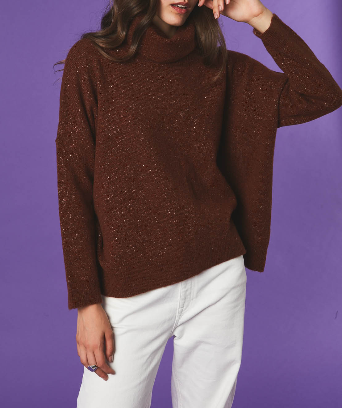 Jersey Cuello Alto Constance - Coñac