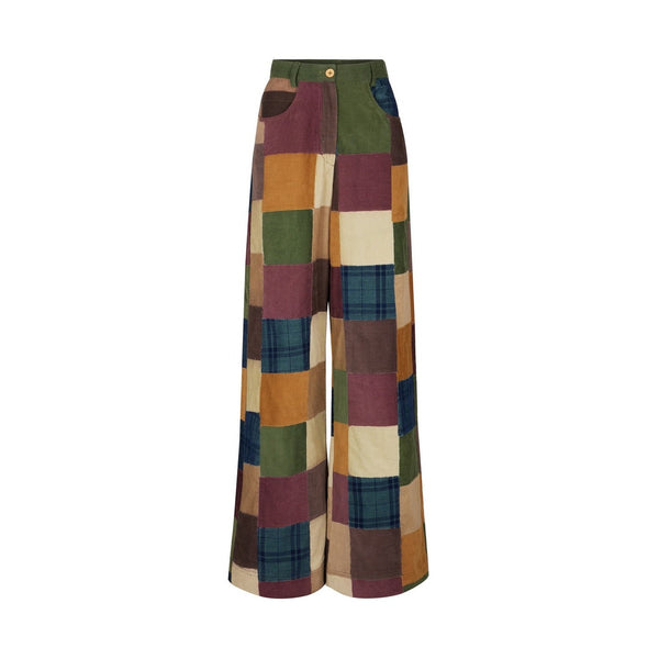 Manoush - Damier Velvet Trousers - Patchwork