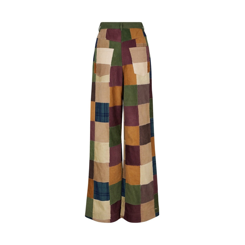 Manoush - Pantalon Damier Velours - Patchwork
