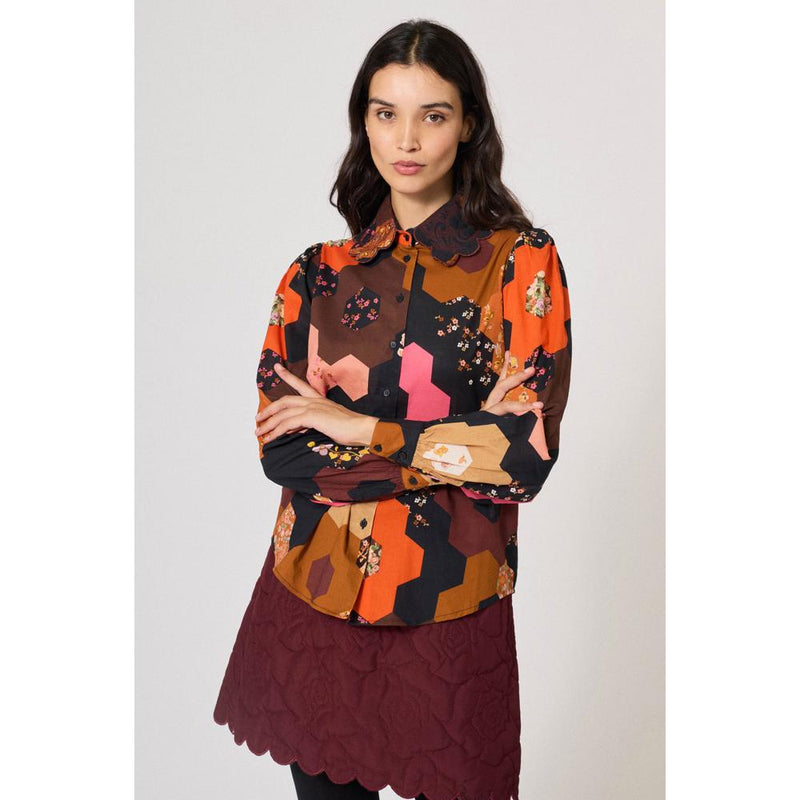 Chemise Patchwork Médiéval - Marron