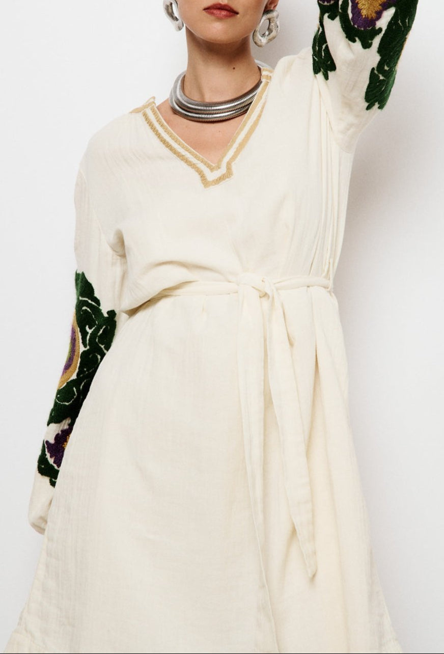 Namie Short Dress - Ecru
