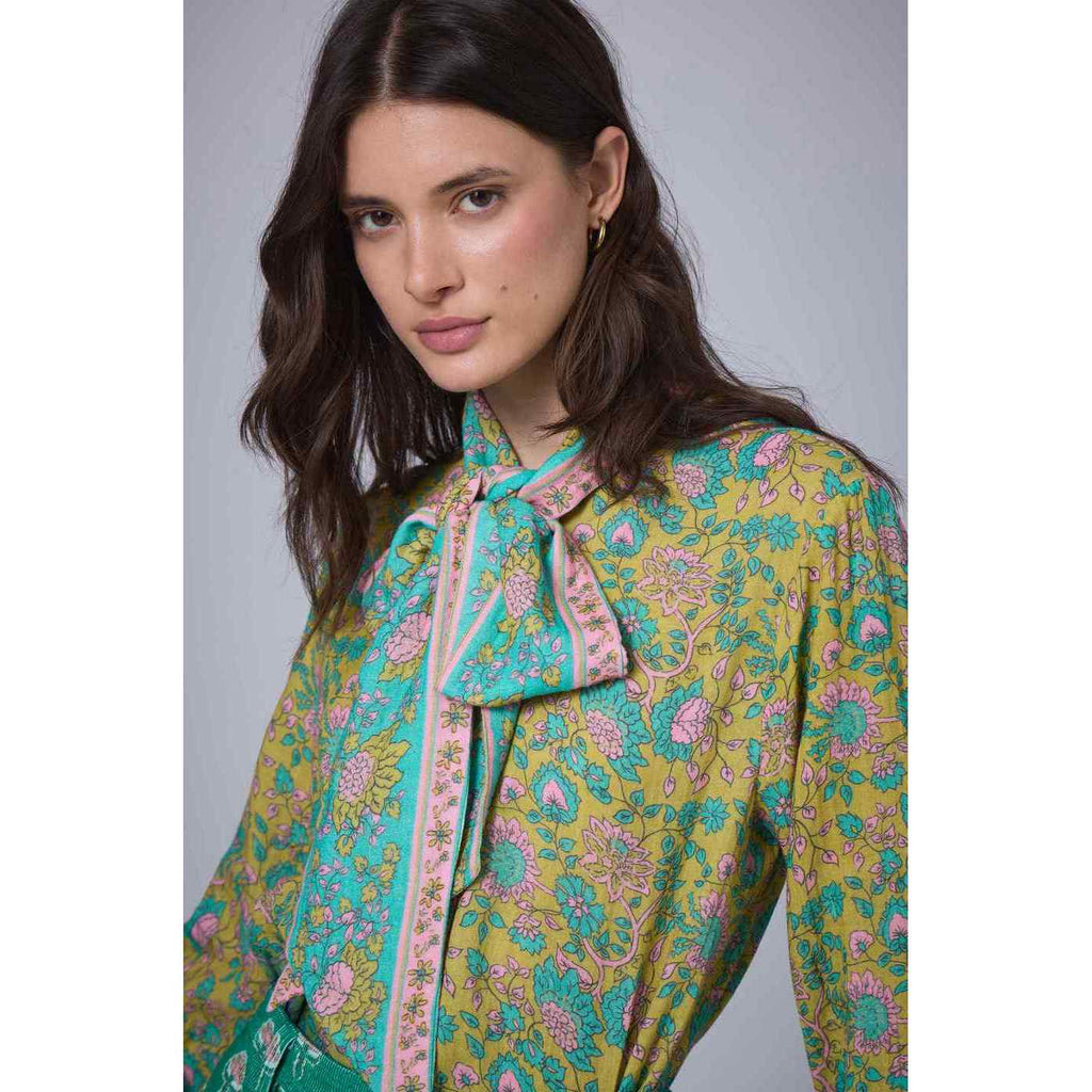Bohemian Hindi Shirt - Khaki