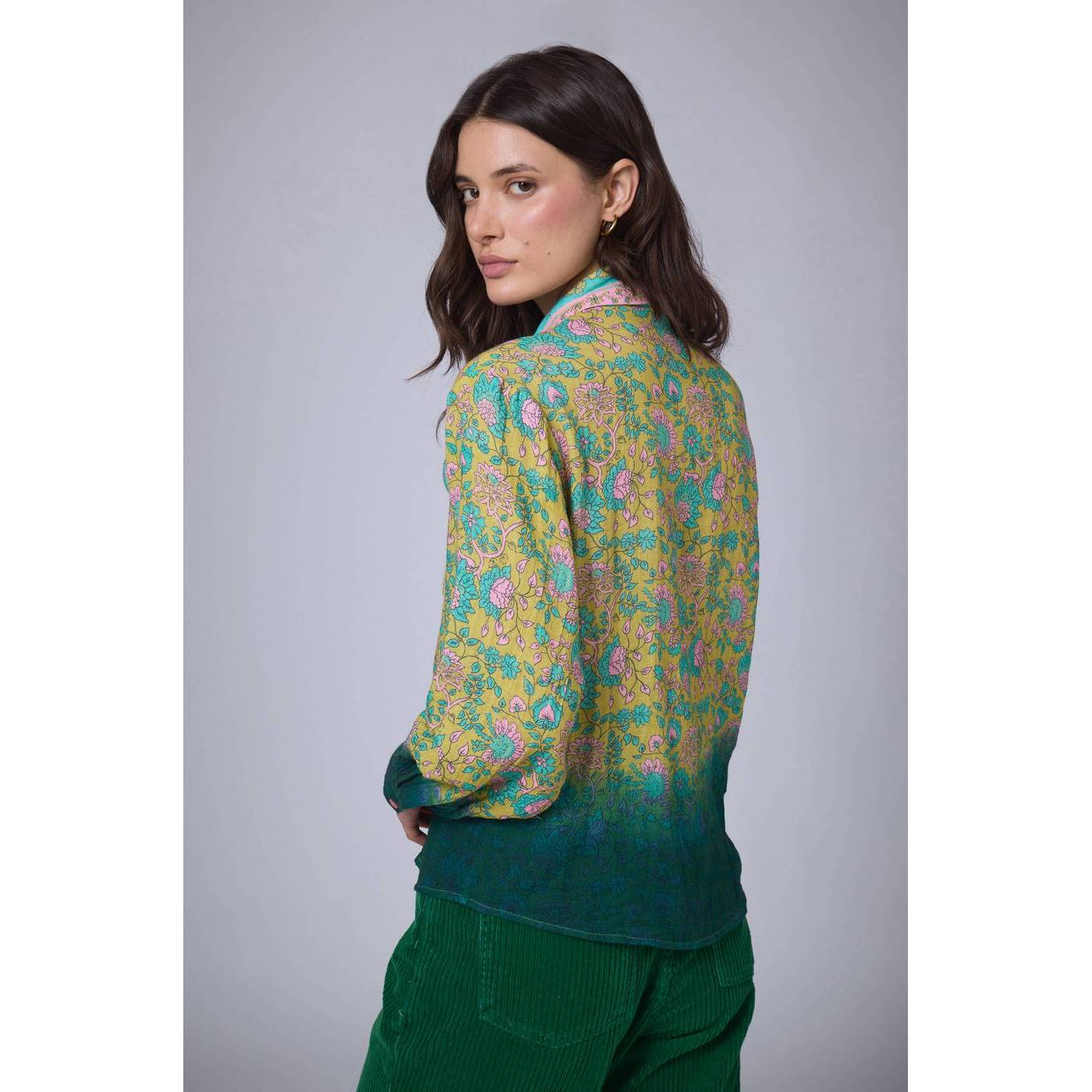 Bohemian Hindi Shirt - Khaki