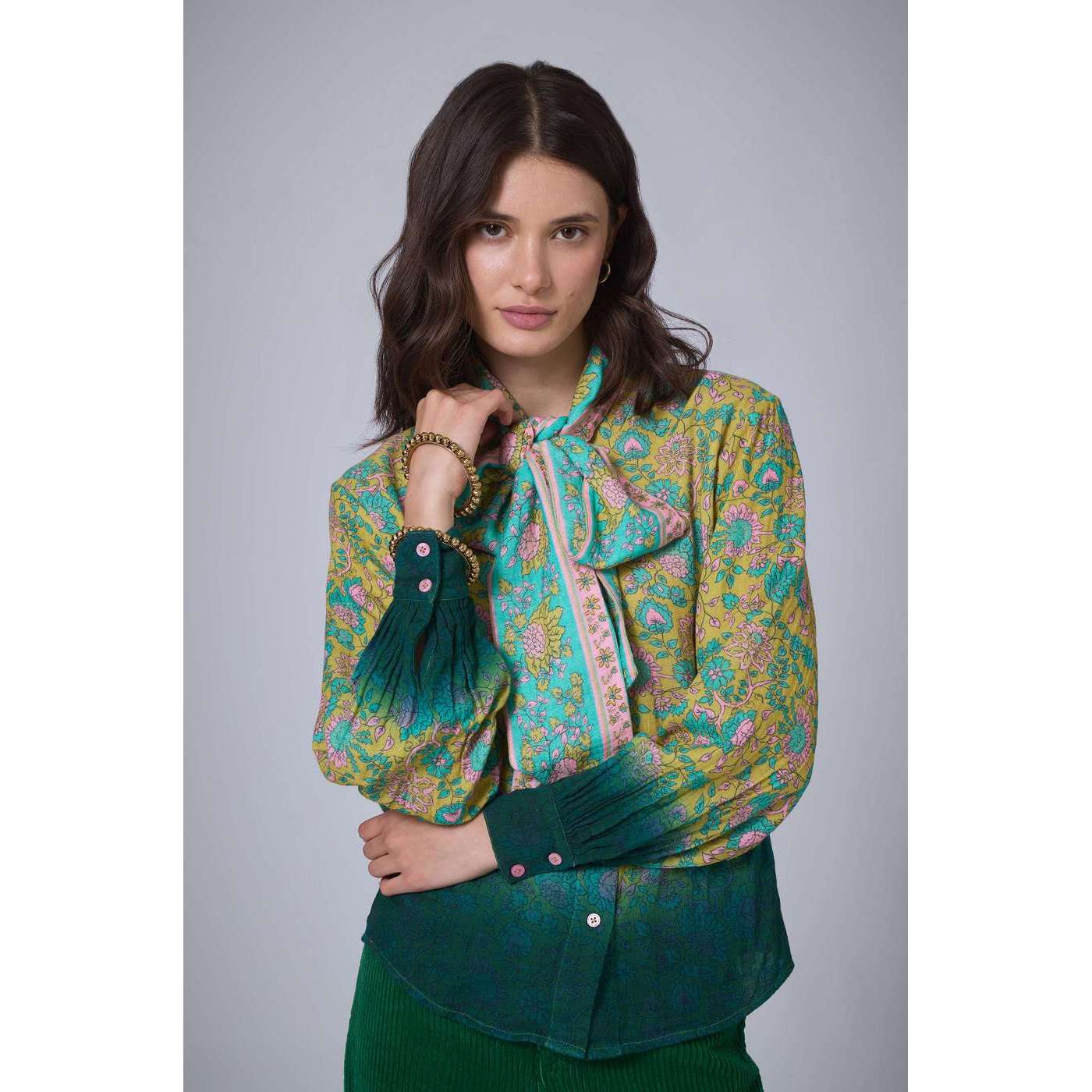 Bohemian Hindi Shirt - Khaki