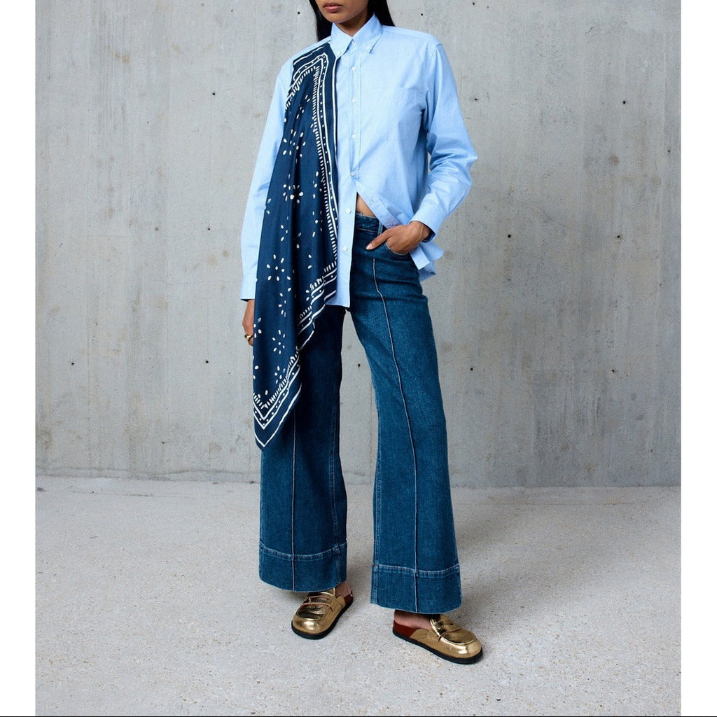 Naima Scarf Shirt - Blue