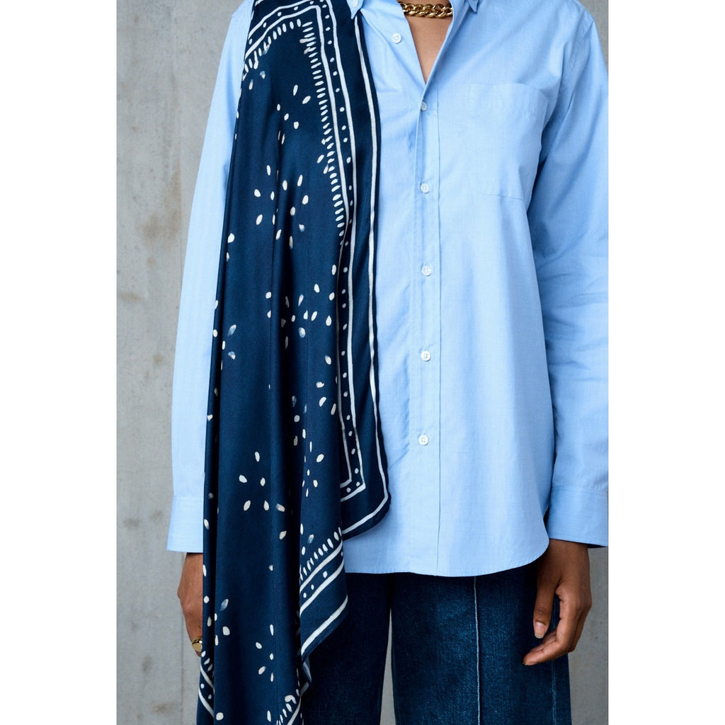 Naima Scarf Shirt - Blue