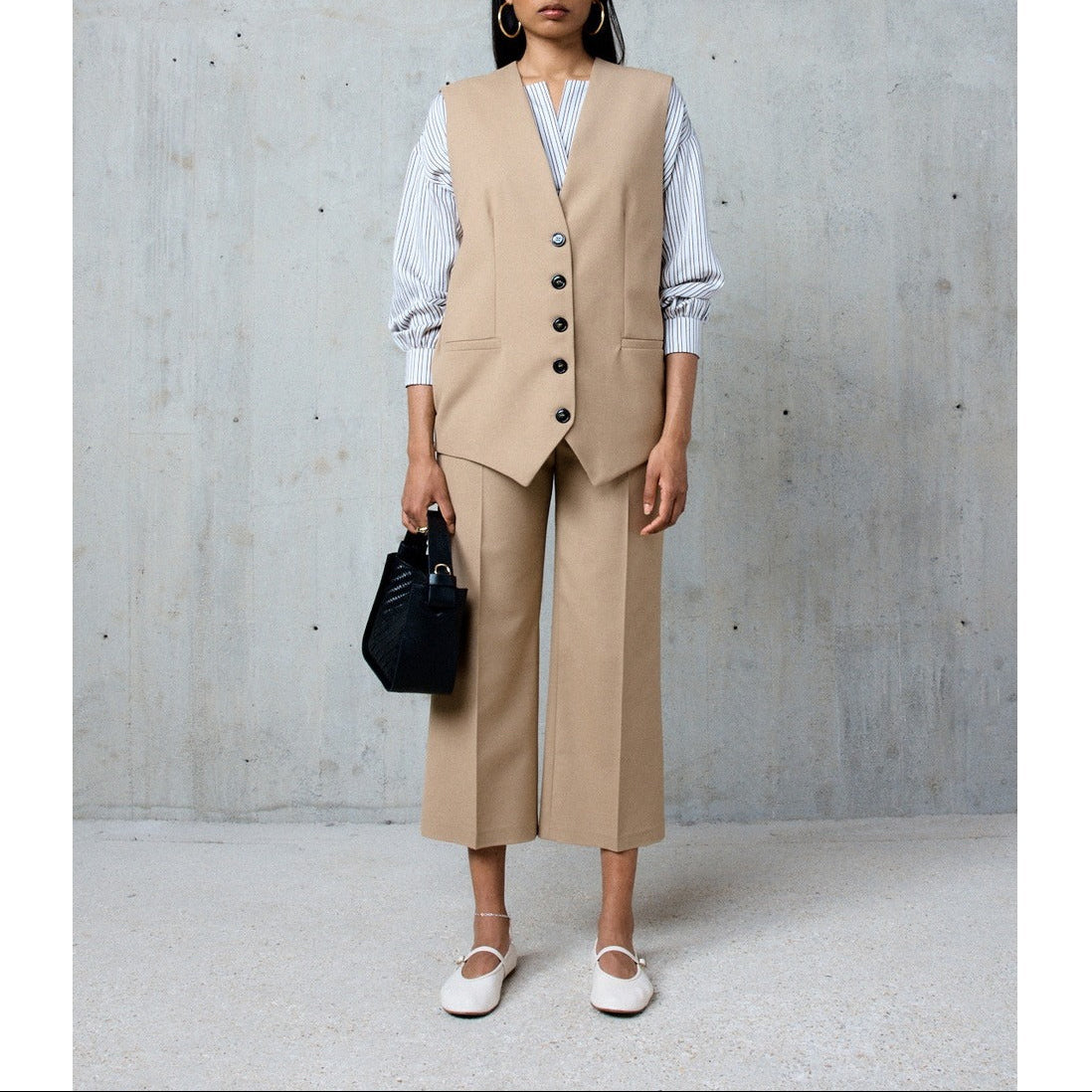 Gilet Long Chlotilde - Beige