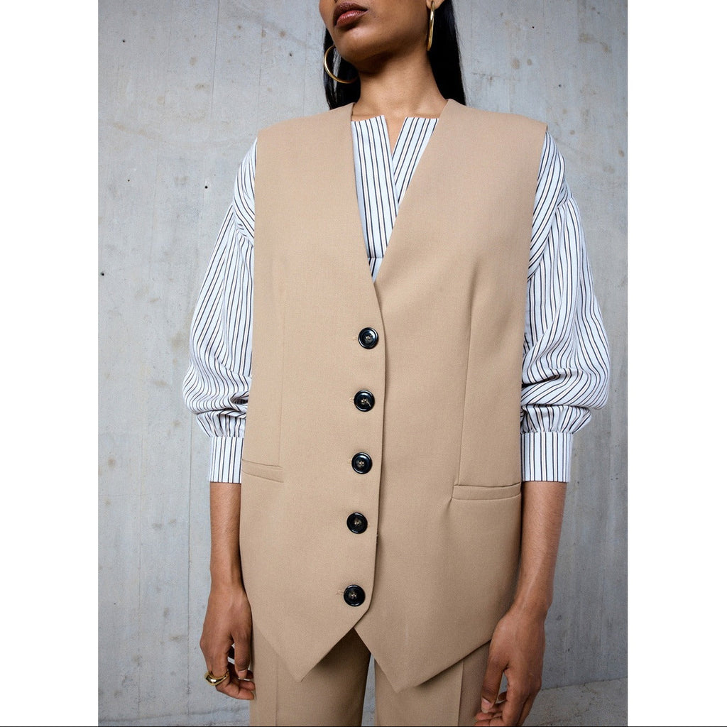 Gilet Long Chlotilde - Beige
