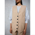 Gilet Long Chlotilde - Beige