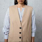 Gilet Long Chlotilde - Beige