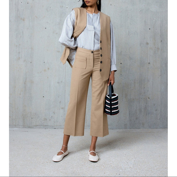 Pantalon Large Chlotilde - Beige