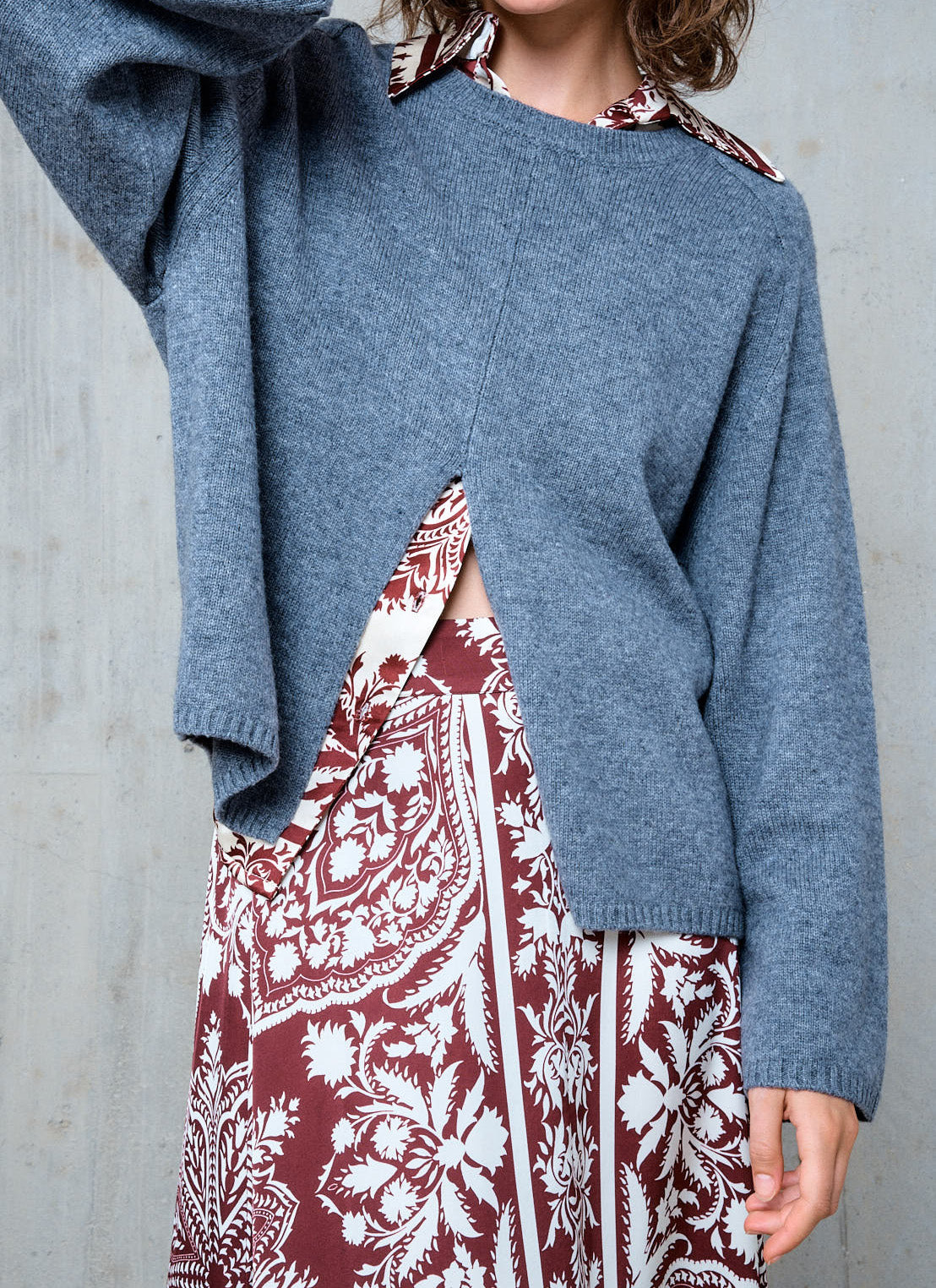 Pull Col Rond Victoria - Gris
