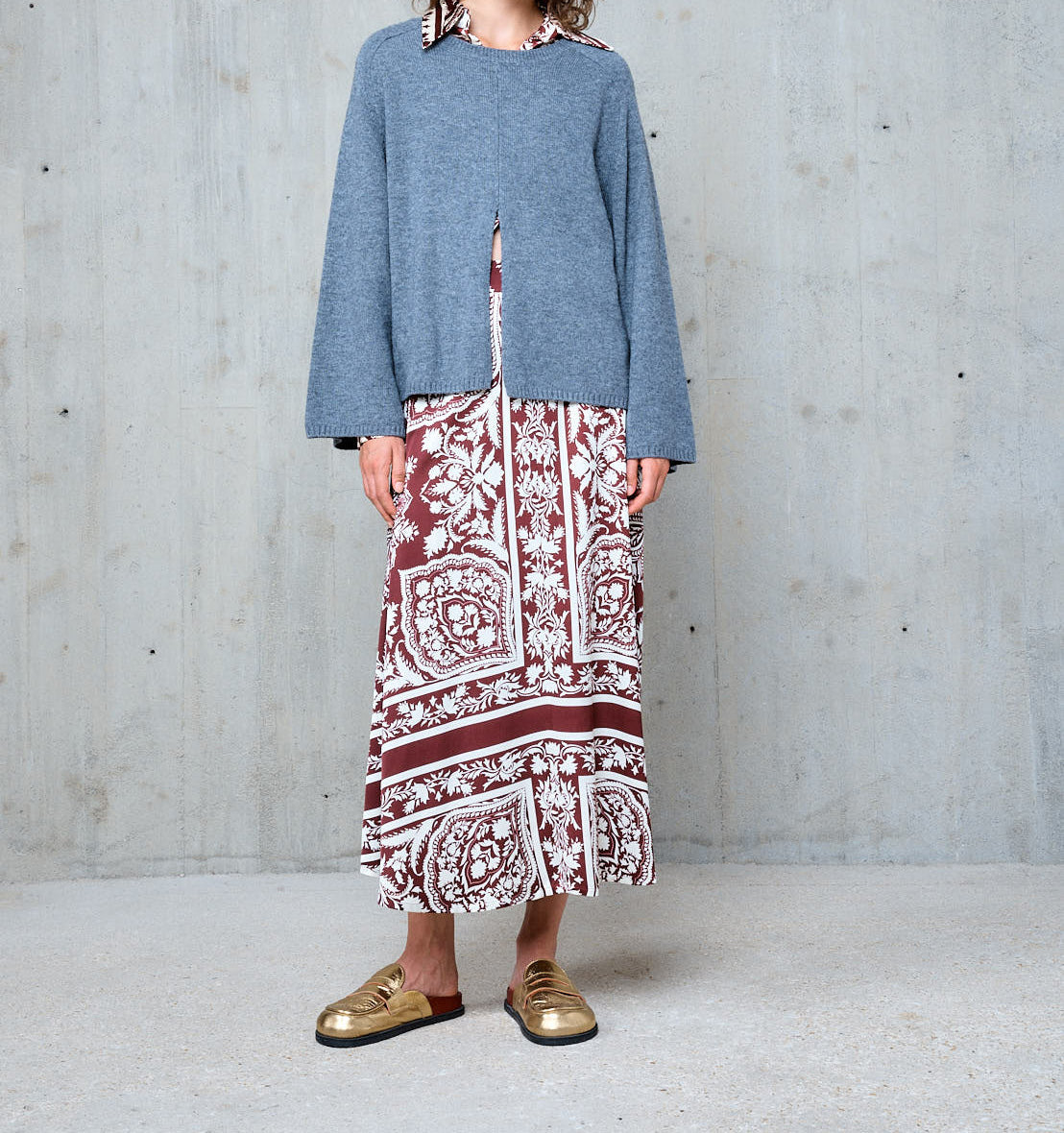 Pull Col Rond Victoria - Gris